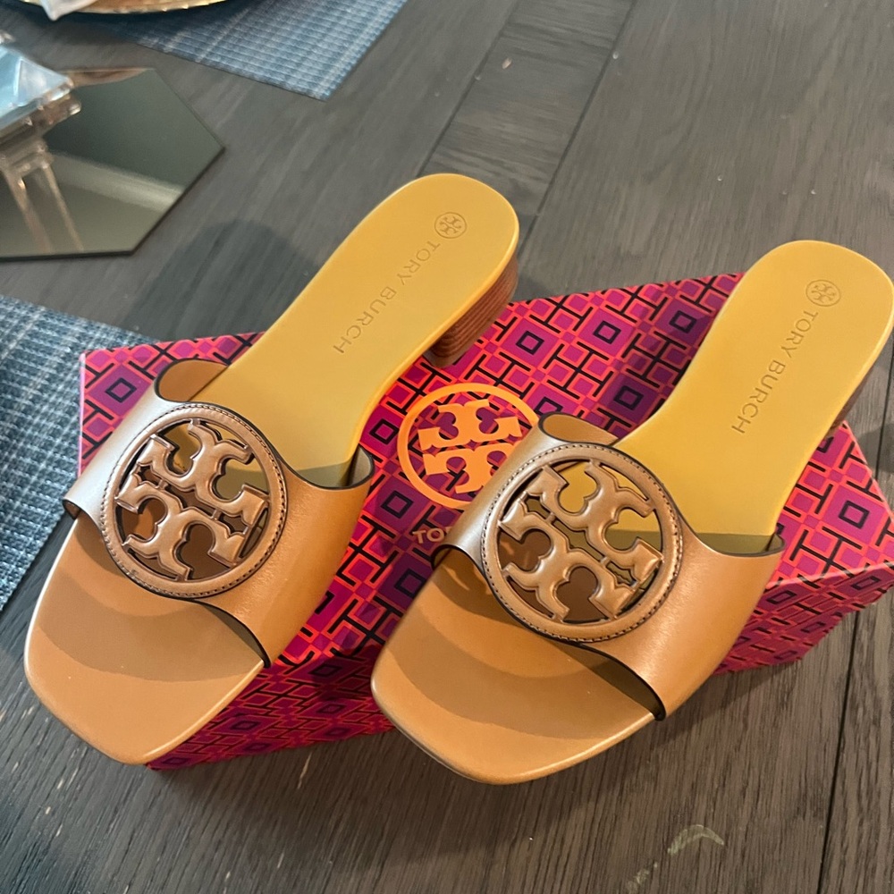 Tory Burch Brown Slide Sandals - Picture 3 of 5